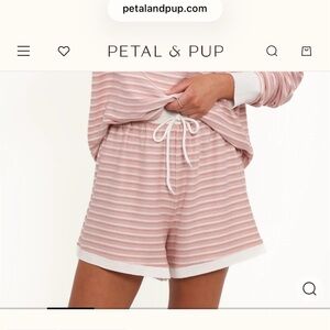 Petal & Pup Pink and White Striped Knit Lounge Shorts